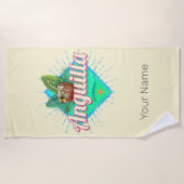 アンギラカリブのレトロバケーションヴィンテージアイランド ビーチタオル (正面)