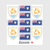 アンギラン州のシンボル/腕と旗のセットのコート シール (シート)