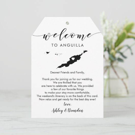 アンギラ結婚のウェルカムラベル、旅程 (スタンド正面)