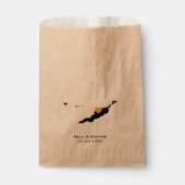 アンギラ結婚式の引き出物トリートサックス、マップ抱き枕 フェイバーバッグ (正面)