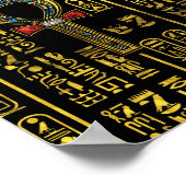 アンクとエジプトの象形文字パターン ポスター (角)