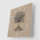 アンクの生命の木 スクエア壁時計 (傾斜)