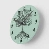 アンクの生命の木 ラウンド壁時計 (傾斜)