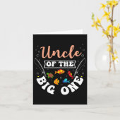 アンクルオブザビッグワン魚釣り誕生日パーティーBday C カード (黄色い花)