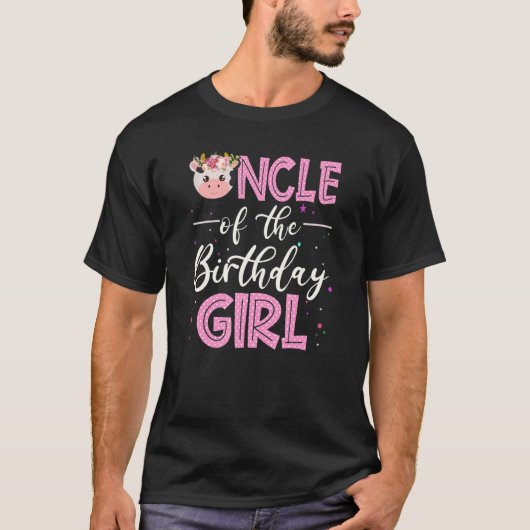 アンクルオブザ誕生日ガール農業納屋周囲の庭誕生日 Tシャツ (正面)