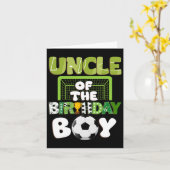 アンクルオブザ誕生日ボーイサッカーファミリーパーティーデコ カード (黄色い花)