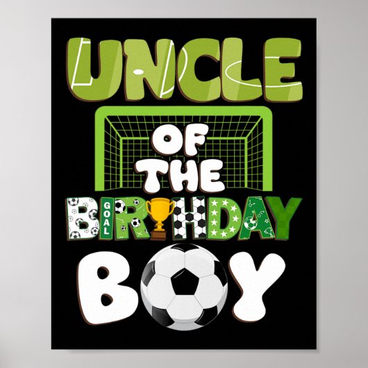 アンクルオブザ誕生日ボーイサッカーファミリーパーティーデコ ポスター (正面)
