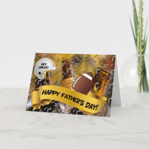 アンクルサッカーとビールをテーマにした父の日 カード