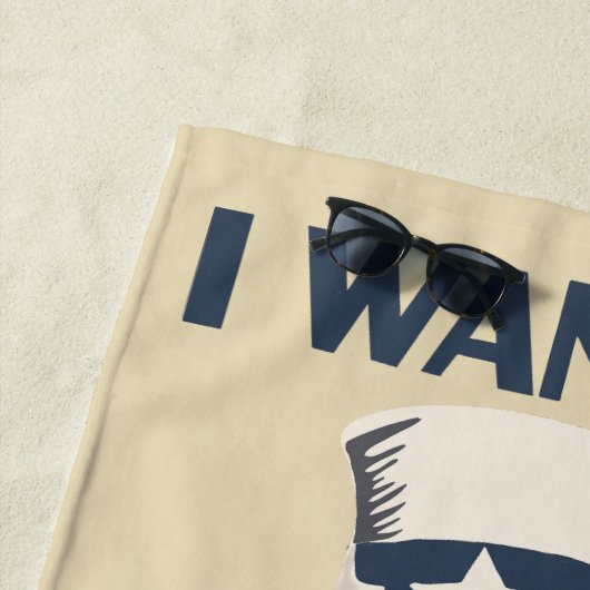 アンクルサムおもしろい愛国的メッセーカスタムジ ビーチタオル (インサイチュ)