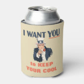 アンクルサムおもしろい愛国的メッセーカスタムジ 缶クーラー (缶正面)
