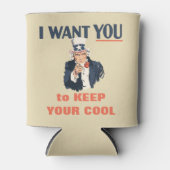 アンクルサムおもしろい愛国的メッセーカスタムジ 缶クーラー (正面)