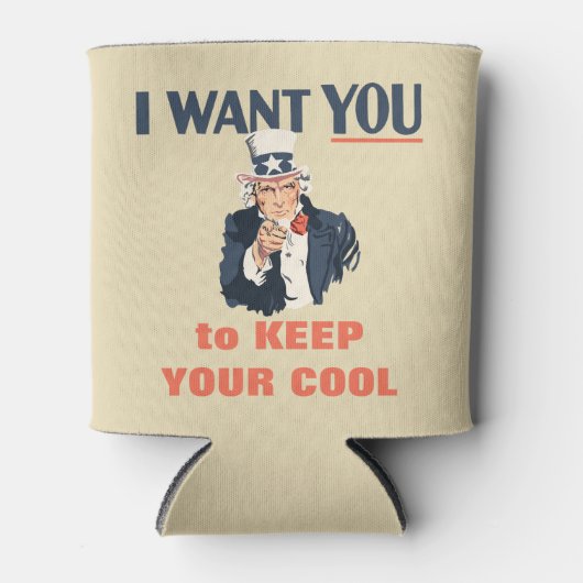 アンクルサムおもしろい愛国的メッセーカスタムジ 缶クーラー (正面)