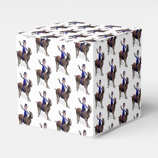 アンクルサムがロバに乗っている フェイバーボックス (正面サイド)