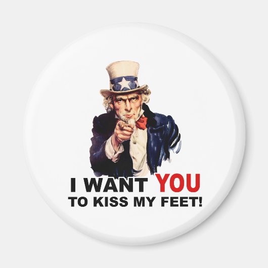 アンクルサムが欲しいキス私の足 マグネット (正面)
