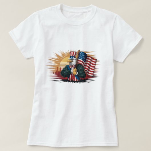 アンクルサムの衣装としてのTシャツusaハゲ・イーグルはd Tシャツ (デザイン正面)