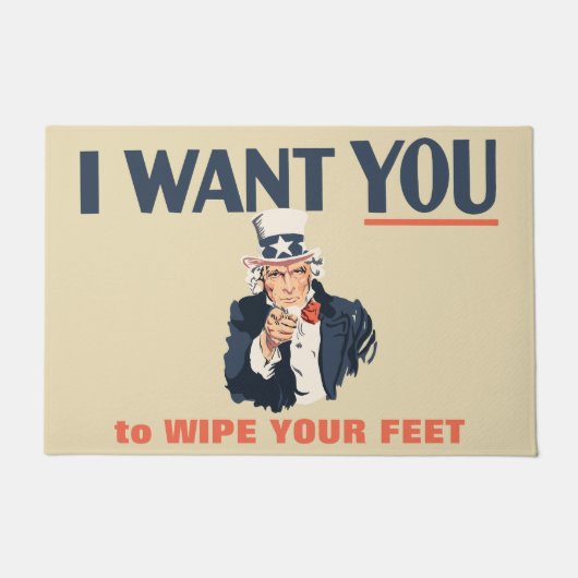 アンクルサムの足を拭いて欲しい ドアマット (正面)