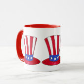 アンクルサムトップハット7月4日アメリカ愛国者 マグカップ (正面左)