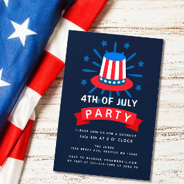 アンクルサムハット4thの7月クックアウト招待状 招待状