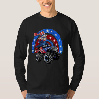 アンクルサム乗馬モンスタートラック7月の4thメリカ tシャツ