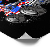 アンクルサム乗馬モンスタートラック7月4日おもしろい ポスター (角)