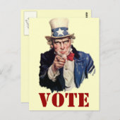 アンクルサム愛国投票デザイン ポストカード (正面/裏面)