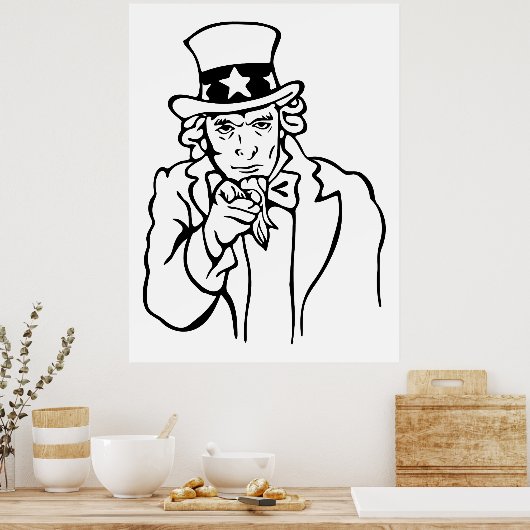 アンクルサム我々は行スケッチ ポスター (キッチン)