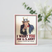アンクルサム私はアメリカ軍のためにあなたが欲しい ポストカード (スタンド正面)