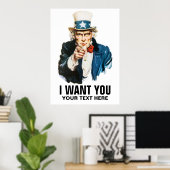 アンクルサム私はビンテージのポスターが欲しい ポスター (ホームオフィス)