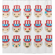 アンクルサム絵文字バスルームのシャワーカーテン