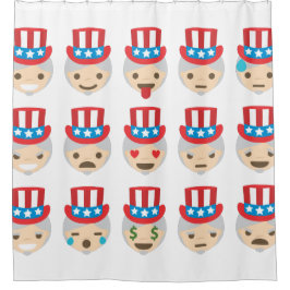 アンクルサム絵文字バスルームのシャワーカーテン シャワーカーテン