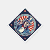 アンクルサム軍隊遠くにパーティー紙ナプキン スタンダードカクテルナプキン (角)