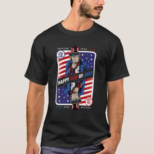 アンクルサム4thの7月アメリカのプライド愛国心 tシャツ (正面)