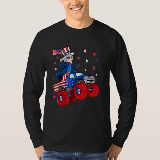 アンクルサム4th 7月の愛国的なアメリカ独立 tシャツ (正面)