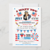 アンクルサム4th of 7月バーベキューbbqパーティー 招待状 (正面)