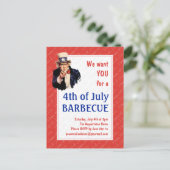 アンクルサム4th OF 7月BBQ BARBECUE ポストカード (スタンド正面)