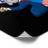 アンクルサム・テニス7月の4th愛国少年の女の子 ポスター (角)