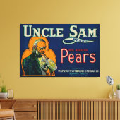 アンクルサム・ナシ・クレートラベルWapato, WA キャンバスプリント (インサイチュ (リビング))