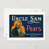 アンクルサム・ナシ・クレートラベルWapato, WA ポストカード (正面/裏面)