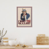 アンクルサム・ヴィンテージのポスター – 私は望む – 米国陸軍 ポスター (キッチン)