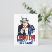 アンクルサム – 私はあなたの文字を挿入しカスタムたい ポストカード (スタンド正面)