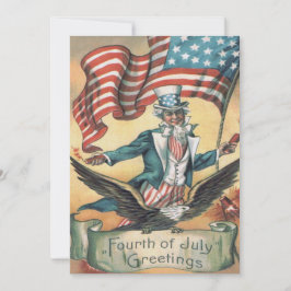 アンクルサムBald Eagle USAフラグ花火 招待状