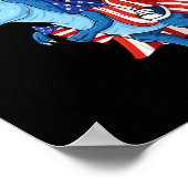 アンクルサムTレックスに乗る7月の4番目の男の子の子の子 ポスター (角)