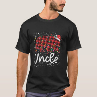 アンクルベアーレッドプレイドクリスマスパジャマメリークリスマスF Tシャツ