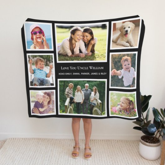 アンクルラブユー写真コラージュ フリースブランケット