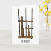 アンクルン漫画イラストレーション カード (黄色い花)