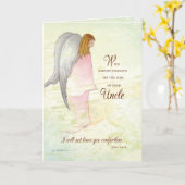 アンクル悔やみや弔慰天使 カード (黄色い花)