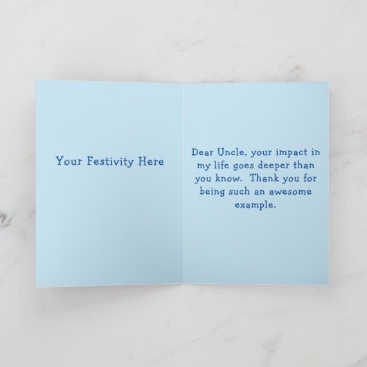 アンクル素晴らしホリデーカード シーズンカード (内部)