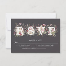 アンクル スプリング フローラル ウェディング RSVP カード