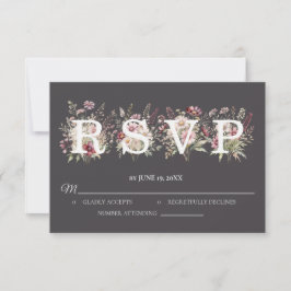 アンクル スプリング フローラル ウェディング RSVP カード