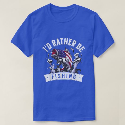 アングラーアメリカ国旗I Dむしろ魚釣り105 Tシャツ (デザイン正面)